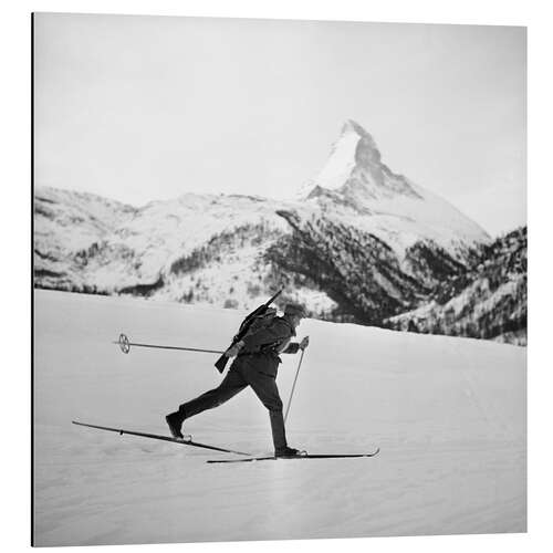 Aluminiumsbilde Swiss military patrol skiing, 1944