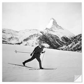 Selvklebende plakat Swiss military patrol skiing, 1944