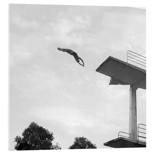 Akrylbilde The high-diver Ernst Strupler in Baden, 1941