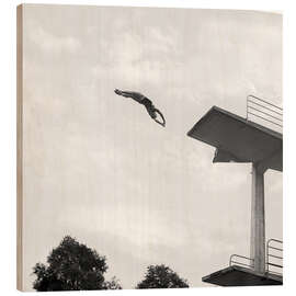 Wood print The high-diver Ernst Strupler in Baden, 1941