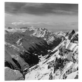 Acrylic print View from the Titlis Peak, Switzerland, 1969