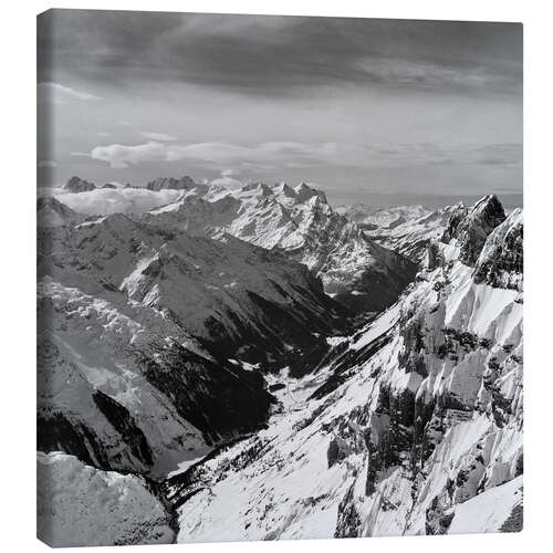 Tableau sur toile View from the Titlis Peak, Switzerland, 1969
