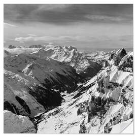 Wandsticker Blick vom Titlis-Gipfel, Schweiz, 1969