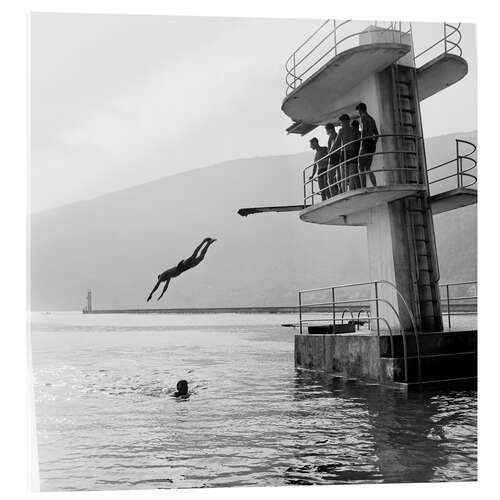 Acrylic print Diving platform in the lido Biel, Switzerland, 1942