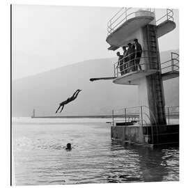 Print på aluminium Diving platform in the lido Biel, Switzerland, 1942