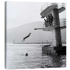 Canvastavla Diving platform in the lido Biel, Switzerland, 1942