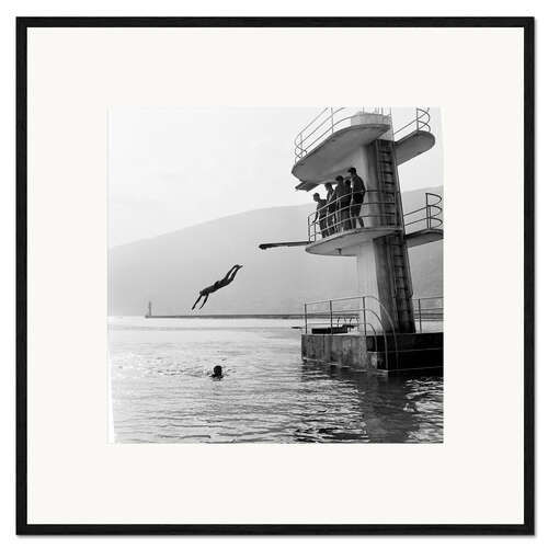 Framed art print Diving platform in the lido Biel, Switzerland, 1942