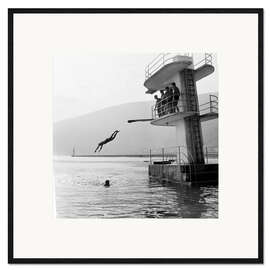 Framed art print Diving platform in the lido Biel, Switzerland, 1942