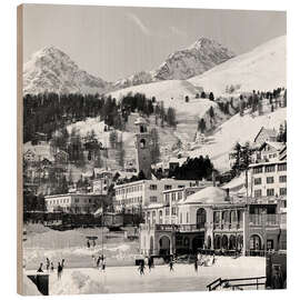 Holzbild St. Moritz, 1966