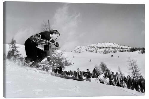 Canvas-taulu Skier Rosmarie Bleuer, 1948 In St. Moritz