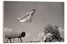 Tableau en bois Gymnast Hans Eugster in Helsinki, 1952