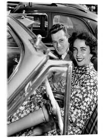 Acrylic print Elizabeth Taylor and "Nicky" Hilton, Berne, 1950
