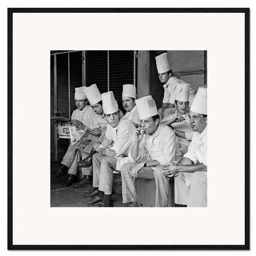 Framed art print Cooks at the Zurich Station During a Break, 1968