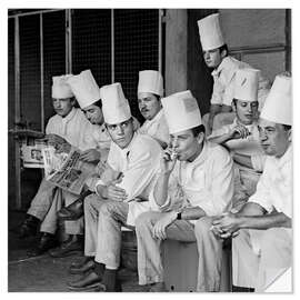 Sticker mural Cooks at the Zurich Station During a Break, 1968