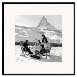 Framed art print Tea time in front of Matterhorn, Switzerland, 1945