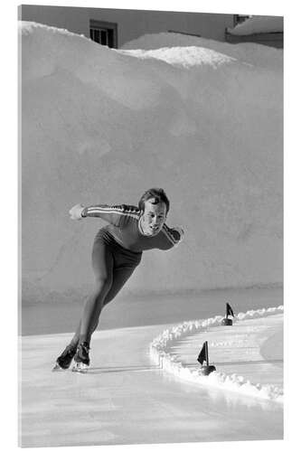 Stampa su vetro acrilico Swiss Speed Skater Walter Birk, 1975