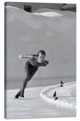 Stampa su tela Swiss Speed Skater Walter Birk, 1975