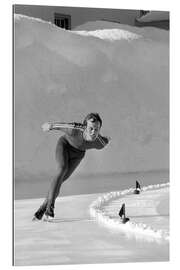Quadro em plexi-alumínio Swiss Speed Skater Walter Birk, 1975