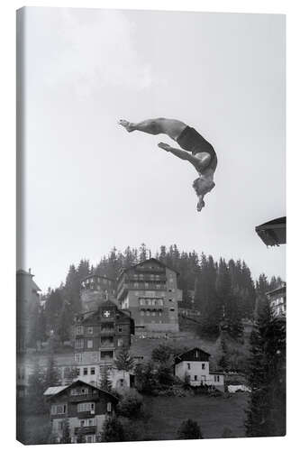 Quadro em tela High-diver Ernst Strupler at the Swiss Championships in Arosa, 1947