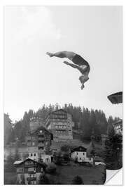 Vinilo para la pared High-diver Ernst Strupler at the Swiss Championships in Arosa, 1947