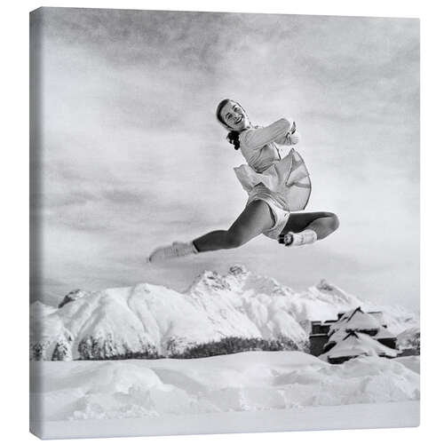 Stampa su tela Ice figure skater Barbara Ann Scott, St. Moritz, 1948