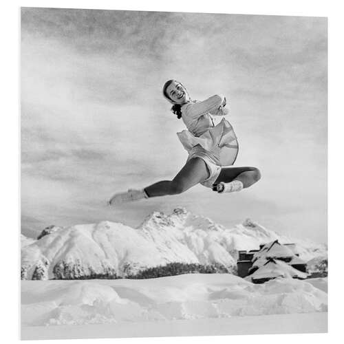 Hartschaumbild Eiskunstläuferin Barbara Ann Scott, St. Moritz, 1948