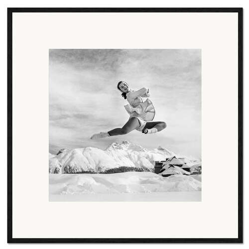 Inramat konsttryck Ice figure skater Barbara Ann Scott, St. Moritz, 1948