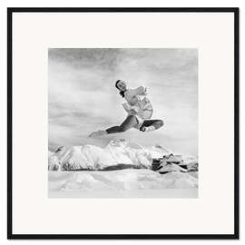 Inramat konsttryck Ice figure skater Barbara Ann Scott, St. Moritz, 1948