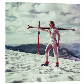 Magnettafel Wintersport Skimode, Schweiz, 1959