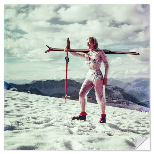 Adesivo murale Winter Sports Ski Fashion, Switzerland, 1959