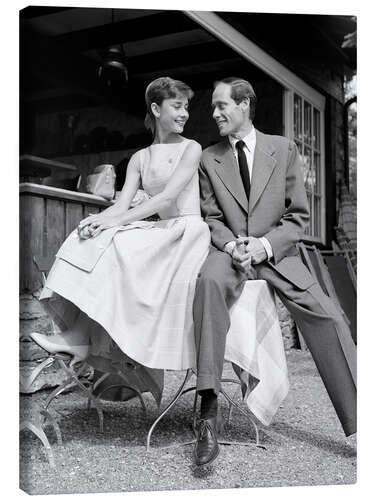Lienzo Audrey Hepburn and Mel Ferrer, 1959