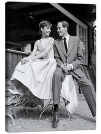 Lienzo Audrey Hepburn and Mel Ferrer, 1959
