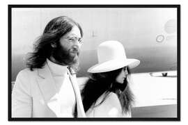 Gerahmter Kunstdruck John Lennon und Yoko Ono in Genf, 1969