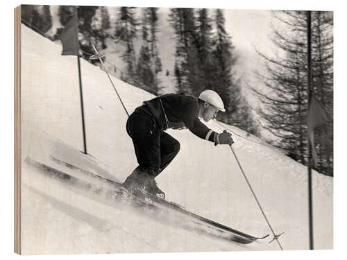 Cuadro de madera Ski Racer Edi Reinalter, 1948