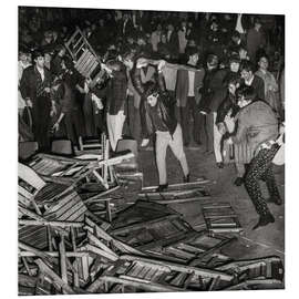 PVC-taulu Concert-goers demolish the seats at Rolling Stones concert, Zurich, 1967