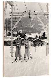 Puutaulu Skiers on ski-lift, Switzerland, 1943