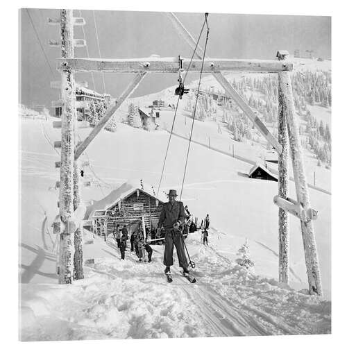 Acrylic print Ski lift "Rigi-Rotstock", Switzerland, 1941