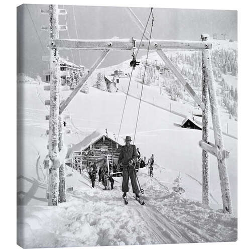 Canvas-taulu Ski lift "Rigi-Rotstock", Switzerland, 1941