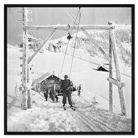 Gerahmter Kunstdruck Skilift "Rigi-Rotstock", Schweiz, 1941