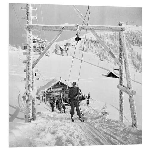 Hartschaumbild Skilift "Rigi-Rotstock", Schweiz, 1941