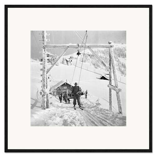 Gerahmter Kunstdruck Skilift "Rigi-Rotstock", Schweiz, 1941