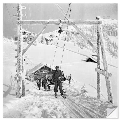 Wall sticker Ski lift "Rigi-Rotstock", Switzerland, 1941