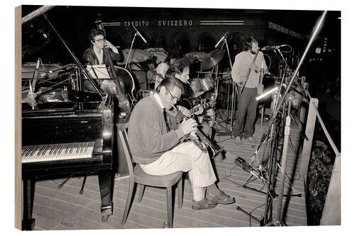 Tableau en bois Chet Baker at the "Lugano Estival Jazz", 1980