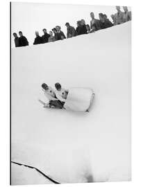 Aluminiumsbilde Swiss bobsledders in St. Moritz, 1948