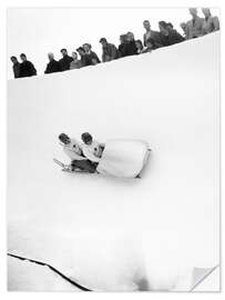 Sticker mural Swiss bobsledders in St. Moritz, 1948