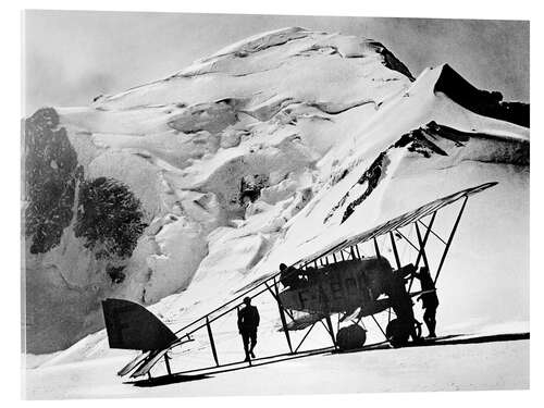 Acrylic print Aviation pioneer Francois Durafour lands on Mont Blanc, 1921