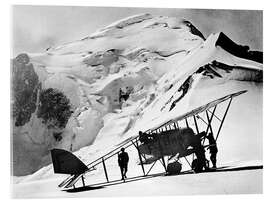 Cuadro de metacrilato Aviation pioneer Francois Durafour lands on Mont Blanc, 1921