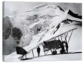 Leinwandbild Flugpionier Francois Durafour landet auf dem Mont Blanc, 1921