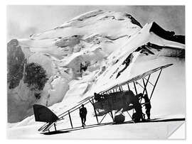Wandsticker Flugpionier Francois Durafour landet auf dem Mont Blanc, 1921