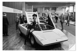 Wall sticker A model with Lamborghini Bertone 500 at the Geneva Motor Show, 1971